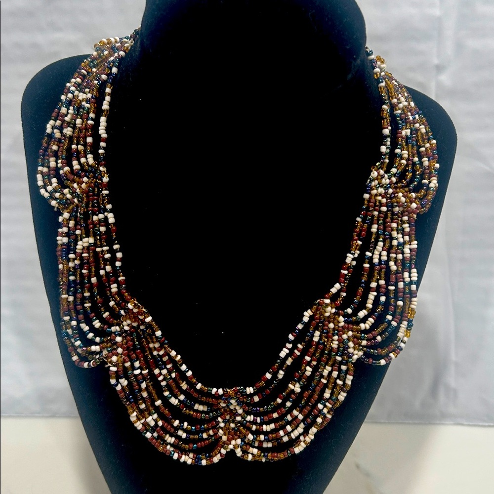 Elegant Beaded Necklace with Earthy Tones